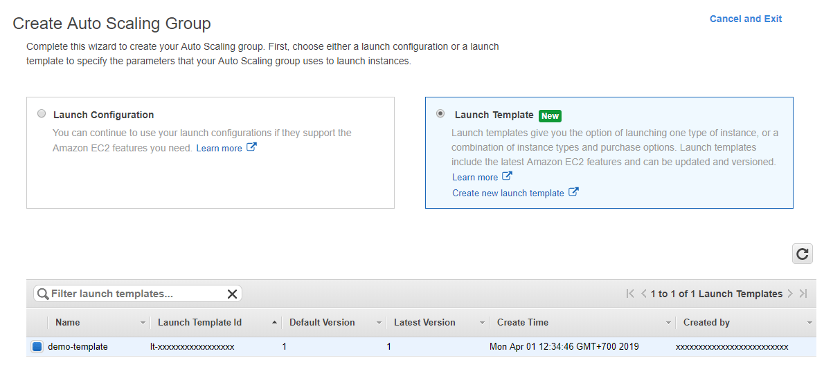 Creating an Auto Scaling Group